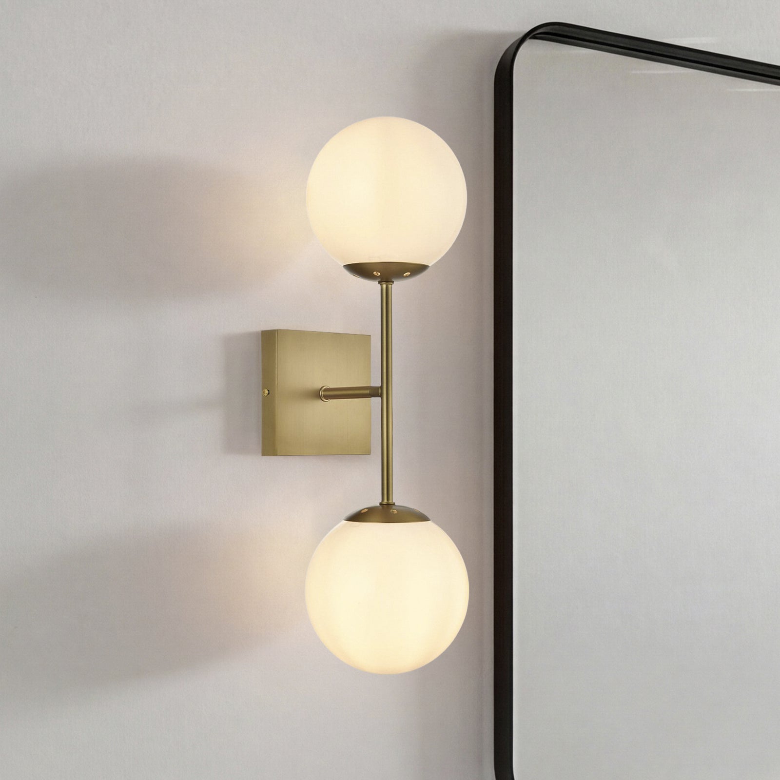 6 Inch Wall Sconce White Shade In Satin Gold Satin Gold And White Finish - LIGHTING by Joshua Marshal