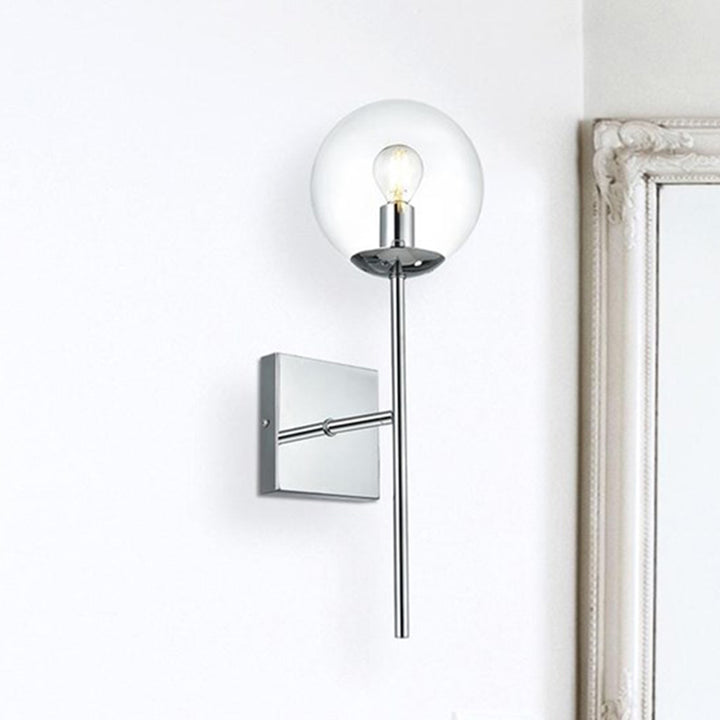 6 Inch Wall Sconce Clear Shade In Chrome Chrome And Clear Finish - LIGHTING by Joshua Marshal