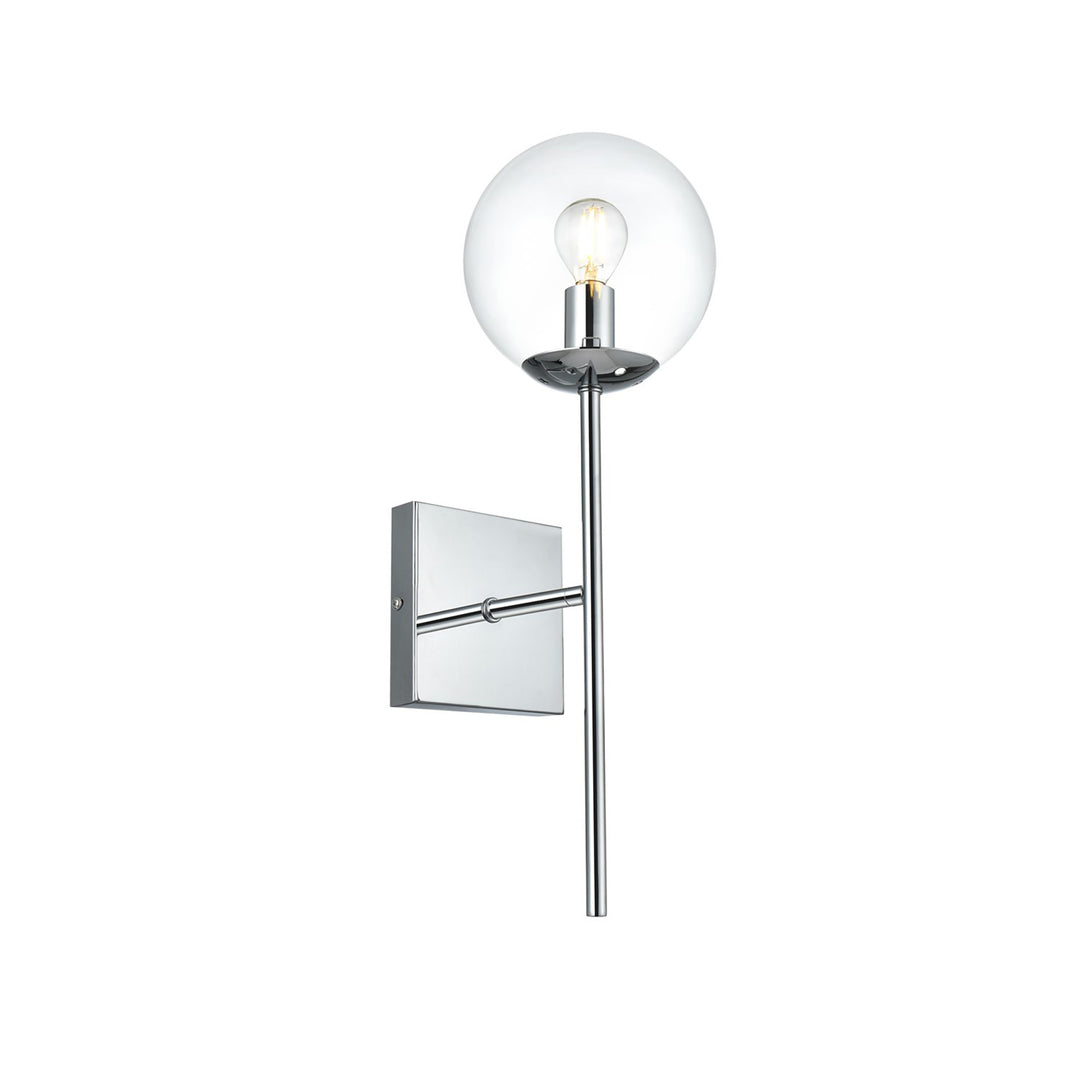 6 Inch Wall Sconce Clear Shade In Chrome - View 3 - Joshua Marshal