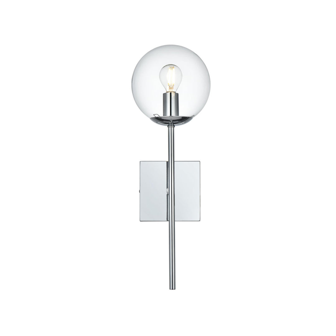 6 Inch Wall Sconce Clear Shade In Chrome - View 4 - Joshua Marshal