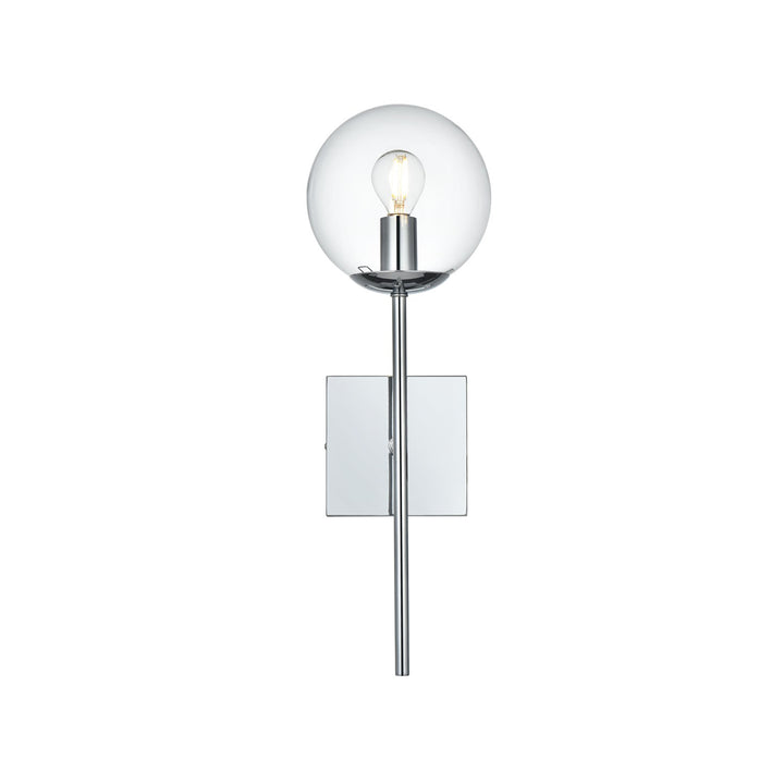 6 Inch Wall Sconce Clear Shade In Chrome - View 4 - Joshua Marshal