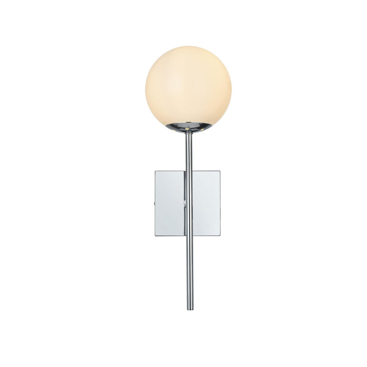 6 Inch Wall Sconce White Shade In Chrome - View 3 - Joshua Marshal