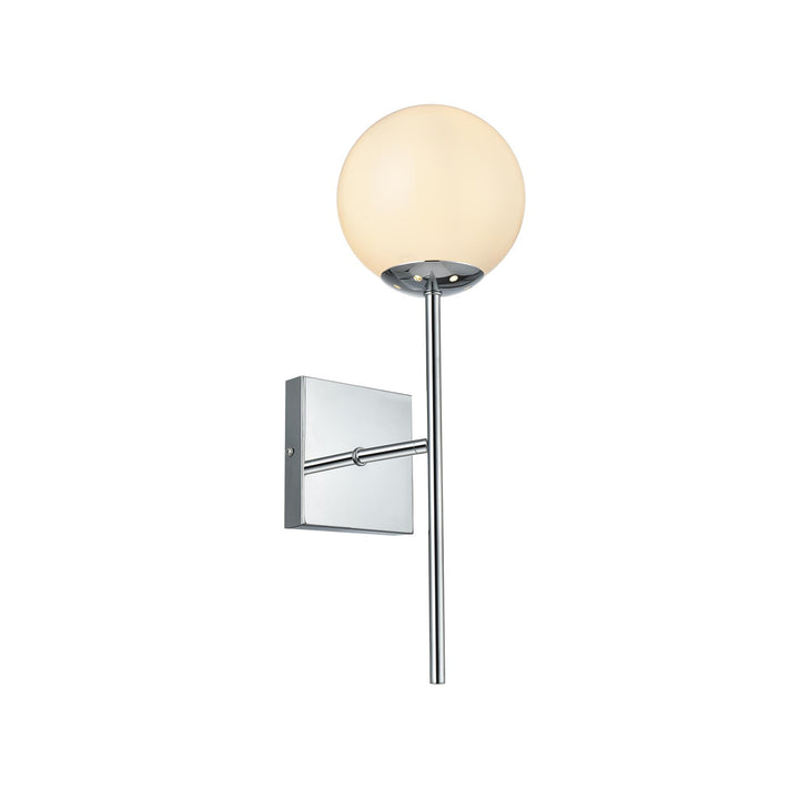 6 Inch Wall Sconce White Shade In Chrome - View 4 - Joshua Marshal