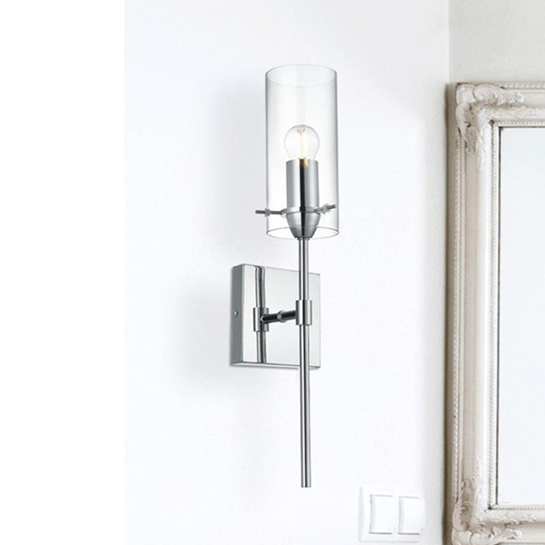 4.5 Inch Wall Sconce Clear Shade In Chrome Chrome And Clear Finish - LIGHTING by Joshua Marshal