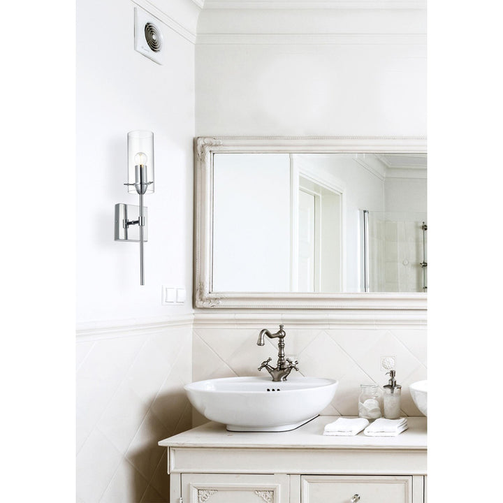 4.5 Inch Wall Sconce Clear Shade In Chrome - View 2 - Joshua Marshal