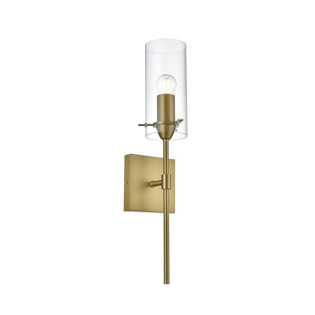 4.5 Inch Wall Sconce Clear Shade In Satin Gold - View 4 - Joshua Marshal