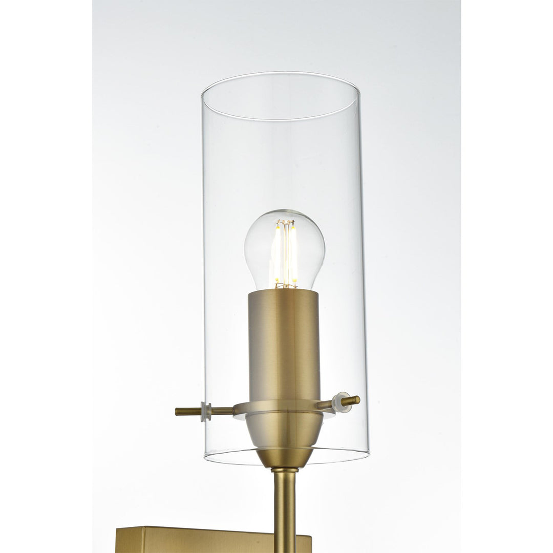 4.5 Inch Wall Sconce Clear Shade In Satin Gold - View 5 - Joshua Marshal