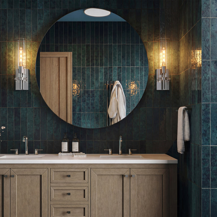 4.5 Inch Wall Sconce Clear Shade In Chrome - View 2 - Joshua Marshal