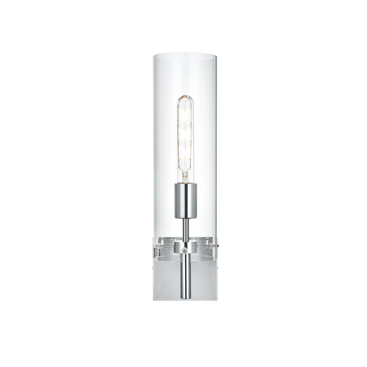 4.5 Inch Wall Sconce Clear Shade In Chrome - View 3 - Joshua Marshal