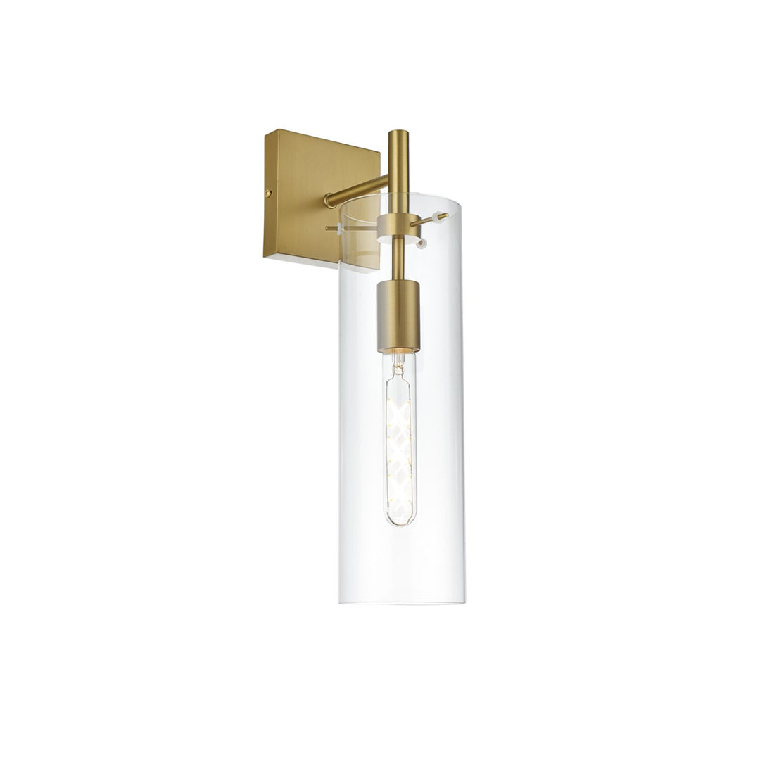 4.5 Inch Wall Sconce Clear Shade In Satin Gold - View 5 - Joshua Marshal