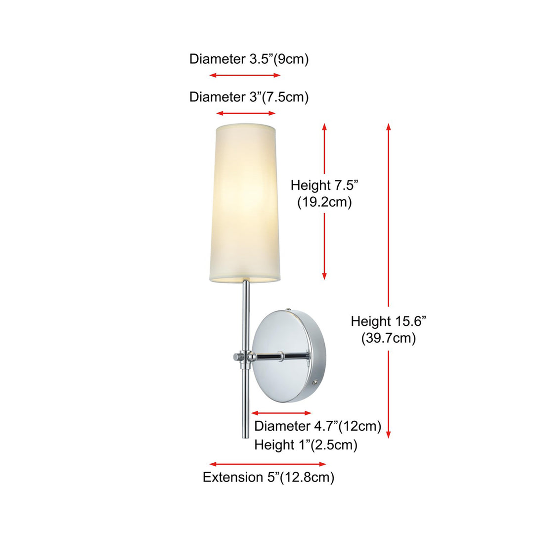 5 Inch Wall Sconce In Chrome - View 6 - Joshua Marshal