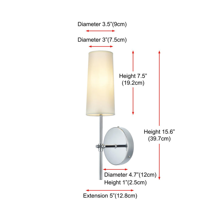 5 Inch Wall Sconce In Chrome - View 6 - Joshua Marshal