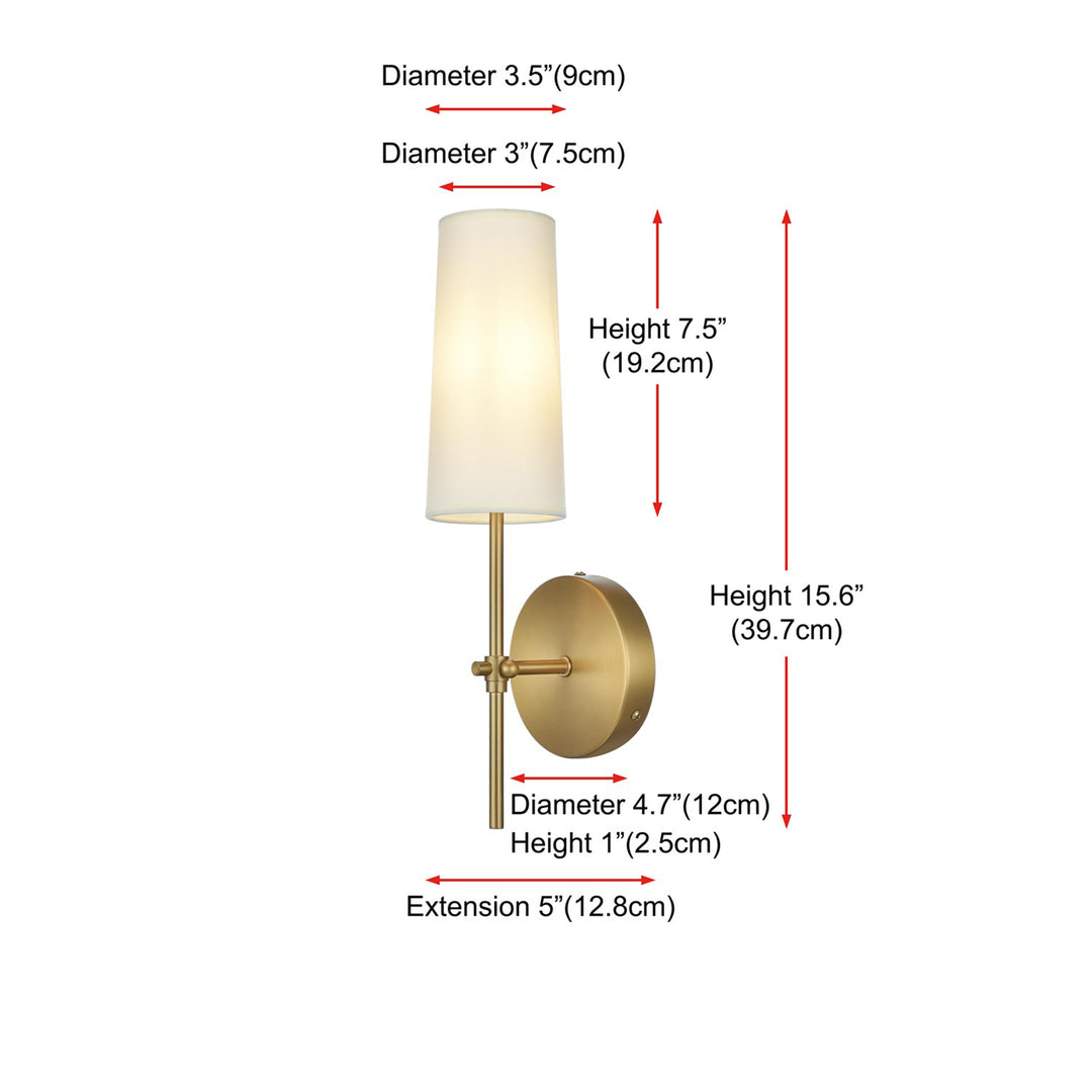 5 Inch Wall Sconce In Satin Gold - View 6 - Joshua Marshal