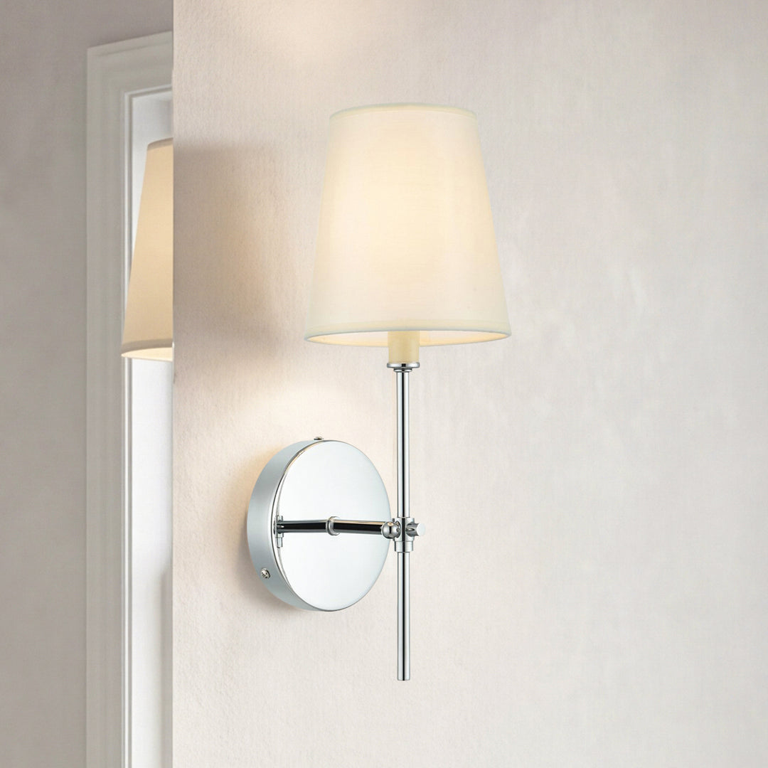 5.5 Inch Wall Sconce In Chrome Chrome And White Finish - LIGHTING by Joshua Marshal