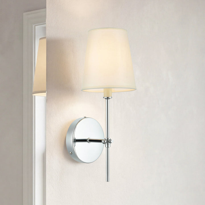 5.5 Inch Wall Sconce In Chrome Chrome And White Finish - LIGHTING by Joshua Marshal