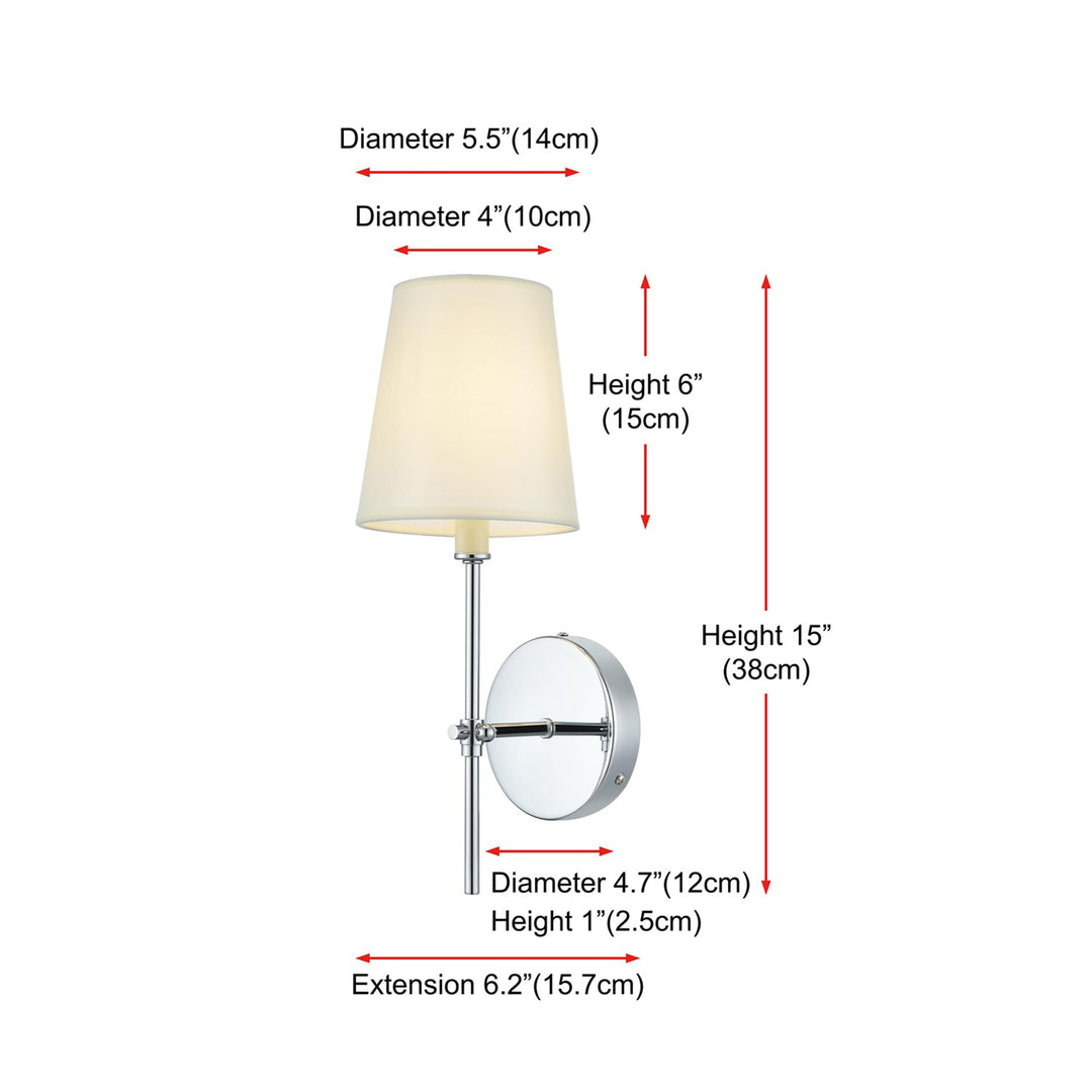 5.5 Inch Wall Sconce In Chrome - View 6 - Joshua Marshal