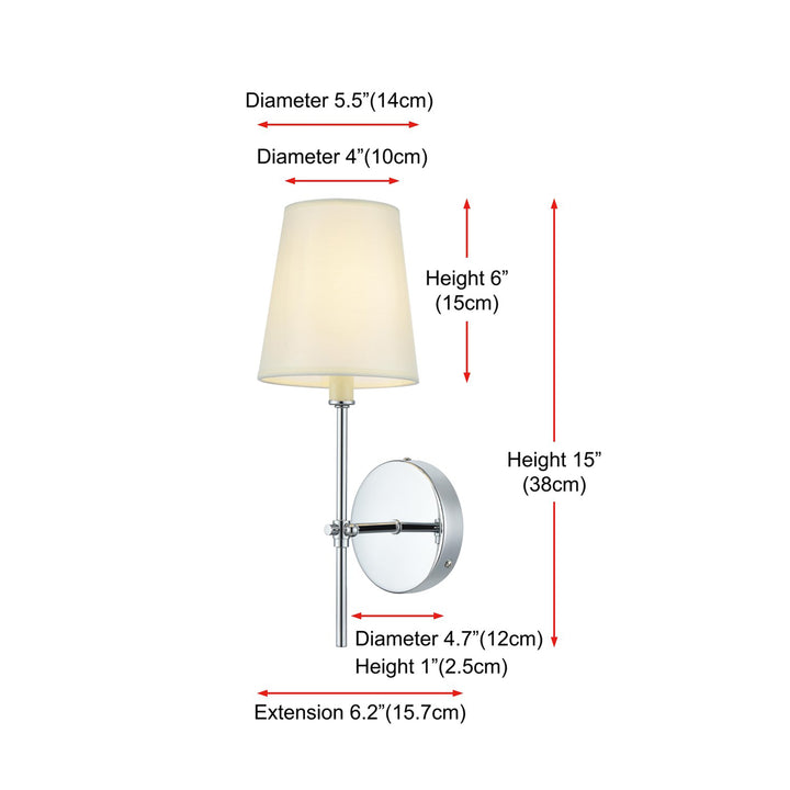 5.5 Inch Wall Sconce In Chrome - View 6 - Joshua Marshal