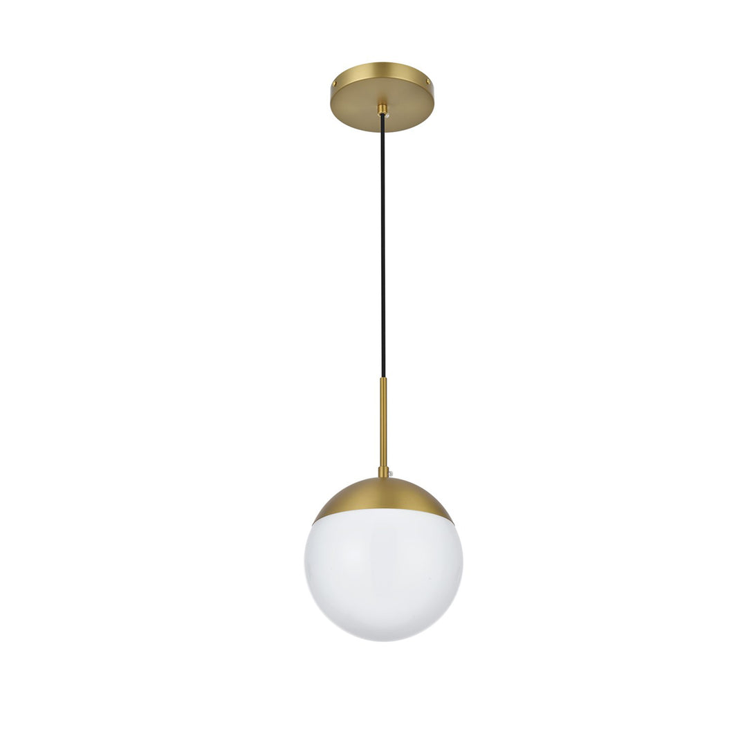 8 Inch Pendant Frosted White Shade In Satin Gold - View 4 - Joshua Marshal