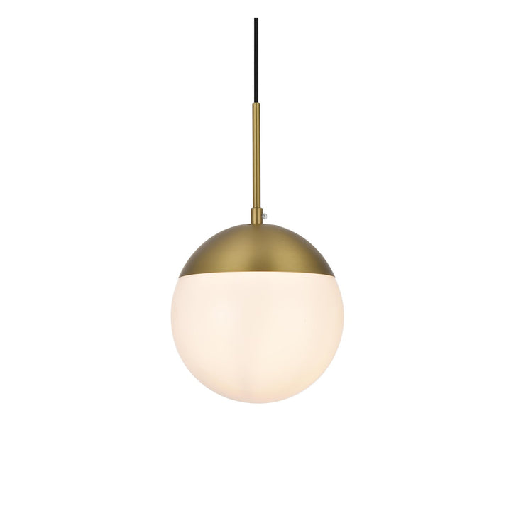 8 Inch Pendant Frosted White Shade In Satin Gold - View 5 - Joshua Marshal