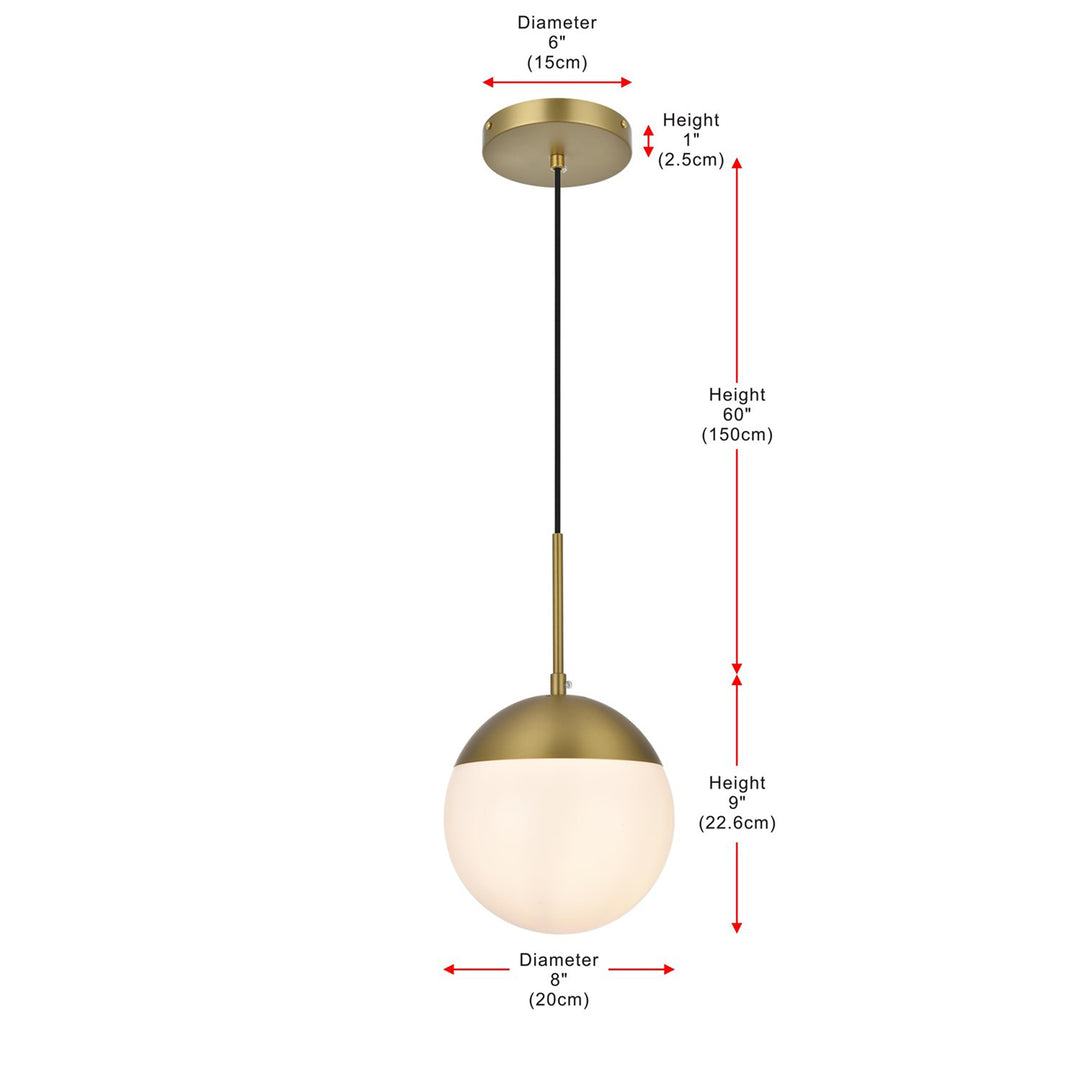 8 Inch Pendant Frosted White Shade In Satin Gold - View 6 - Joshua Marshal