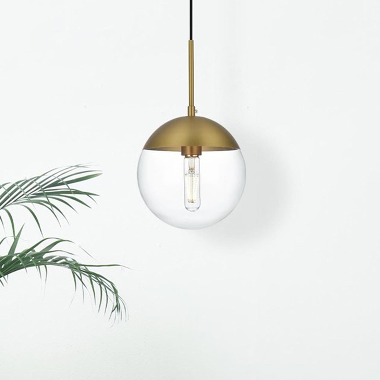 8 Inch Pendant Clear Shade In Chrome Satin Gold And Clear Finish - LIGHTING by Joshua Marshal