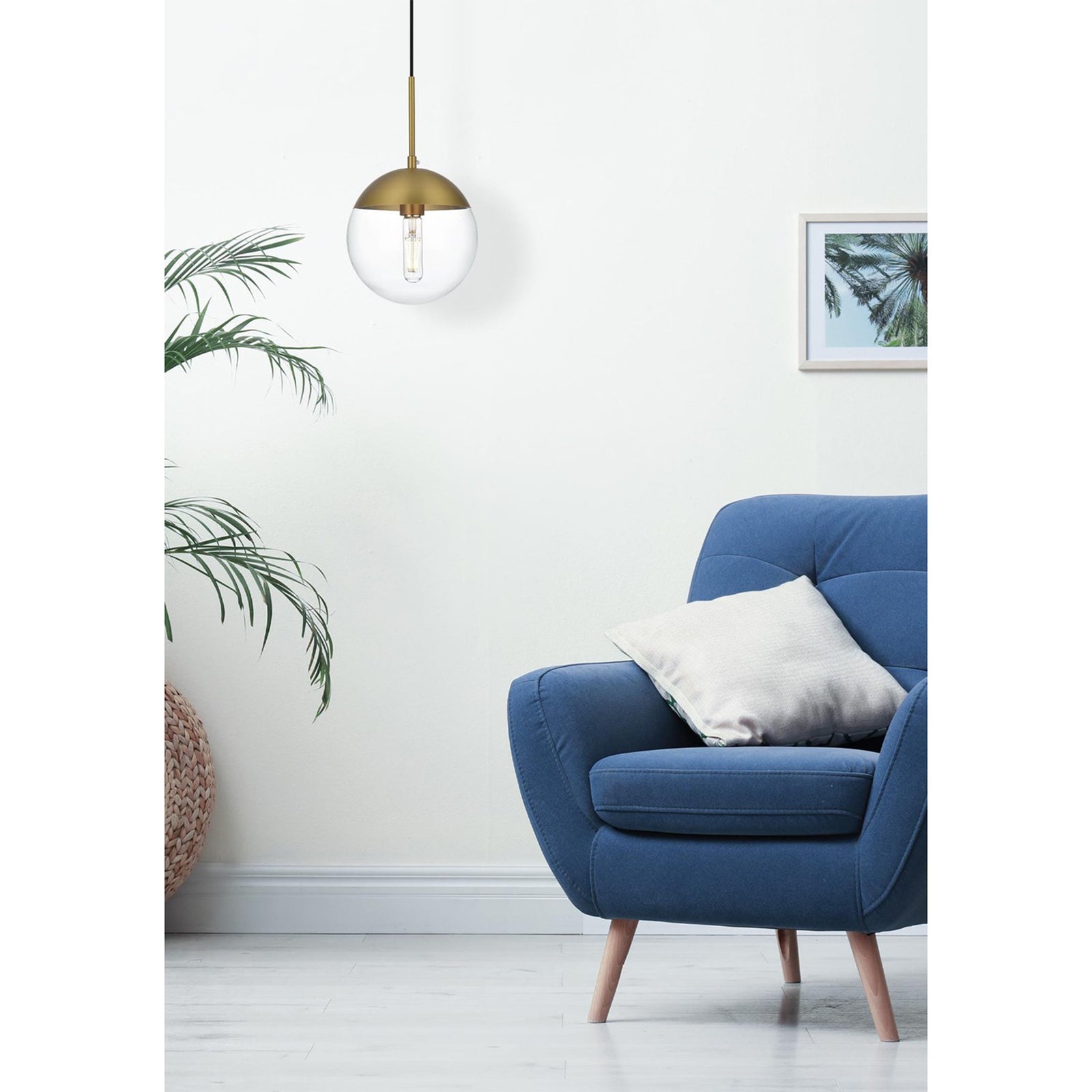 8 Inch Pendant Clear Shade In Chrome - View 2 - Joshua Marshal