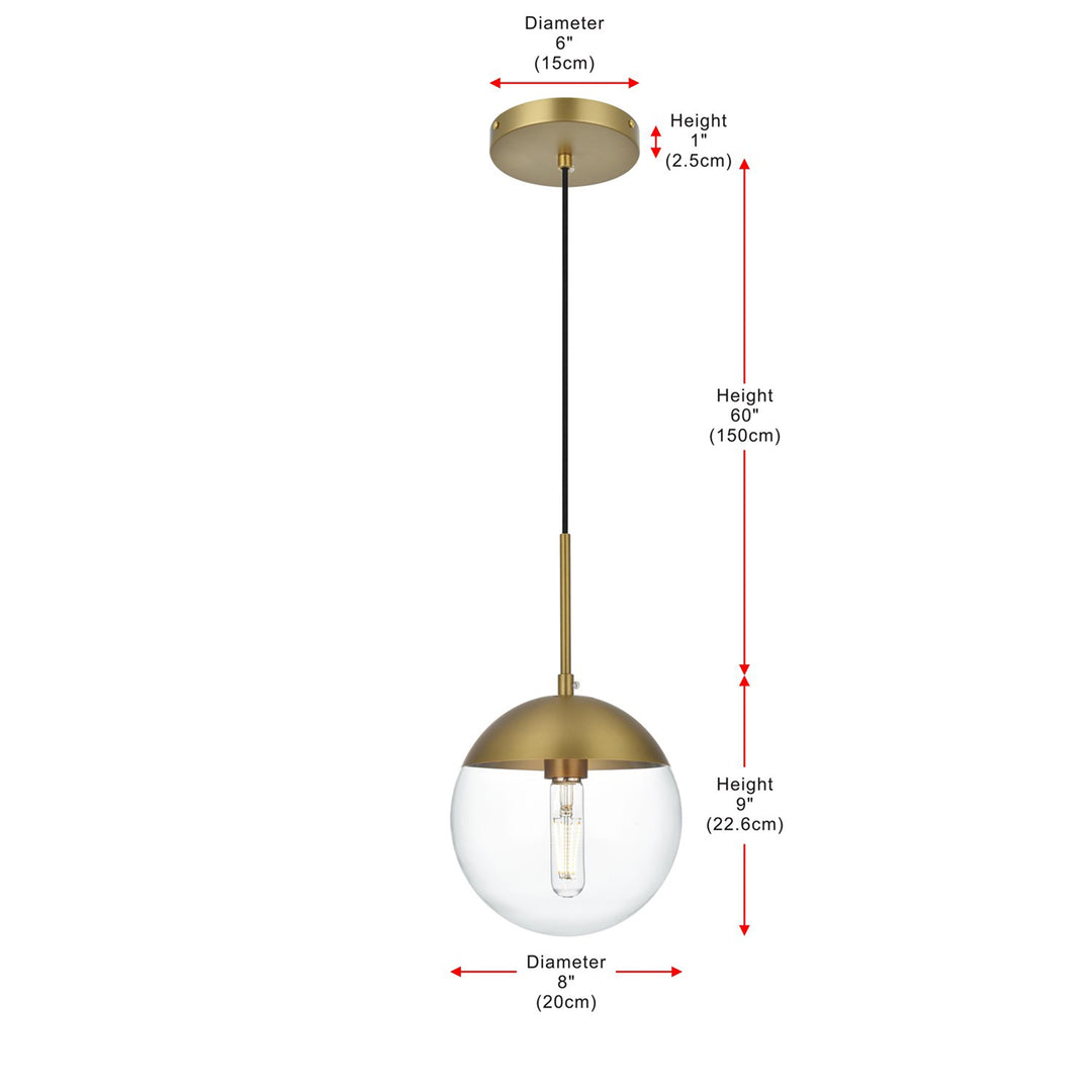 8 Inch Pendant Clear Shade In Chrome - View 6 - Joshua Marshal