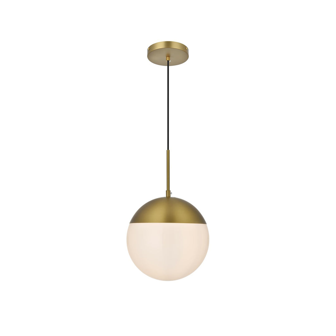 10 Inch Pendant Frosted White Shade In Satin Gold - View 3 - Joshua Marshal