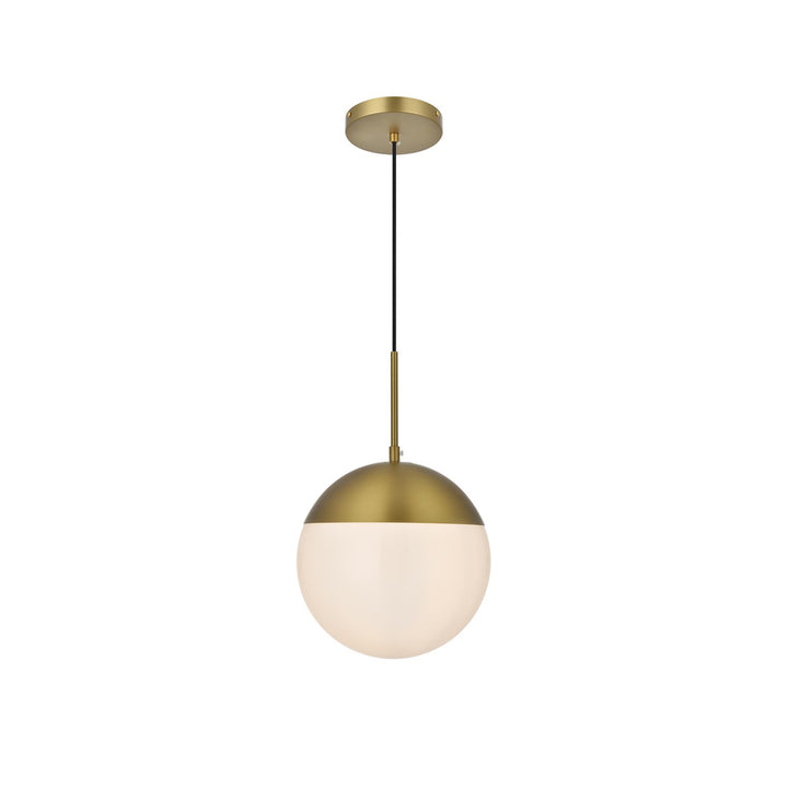 10 Inch Pendant Frosted White Shade In Satin Gold - View 3 - Joshua Marshal