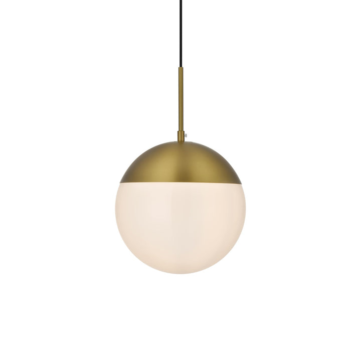 10 Inch Pendant Frosted White Shade In Satin Gold - View 4 - Joshua Marshal