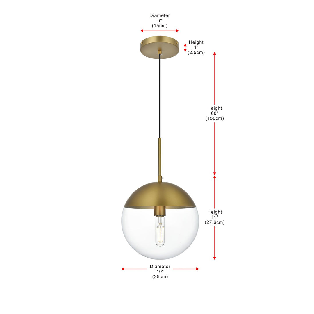 10 Inch Pendant Clear Shade In Chrome - View 5 - Joshua Marshal