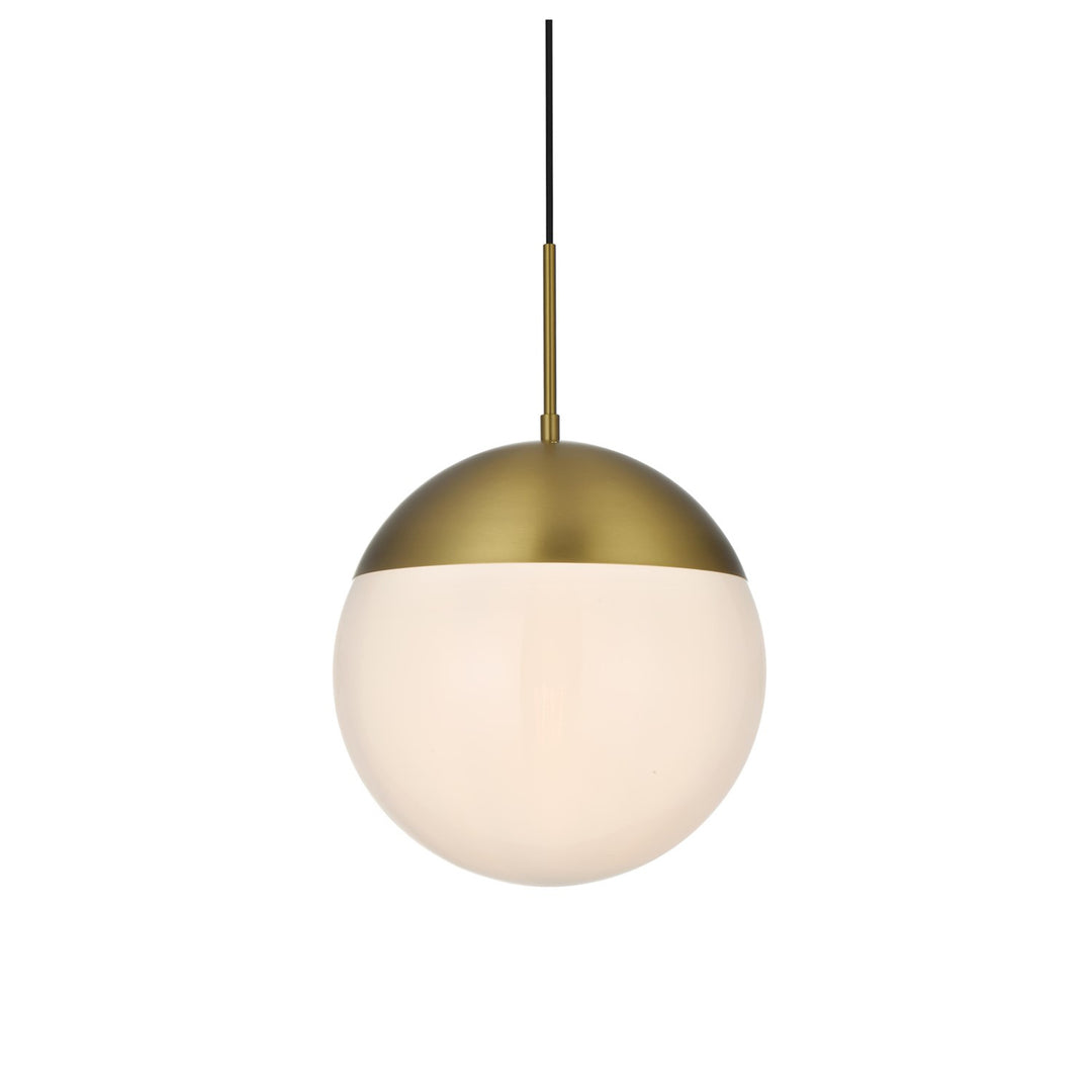 12 Inch Pendant Frosted White Shade In Satin Gold - View 3 - Joshua Marshal