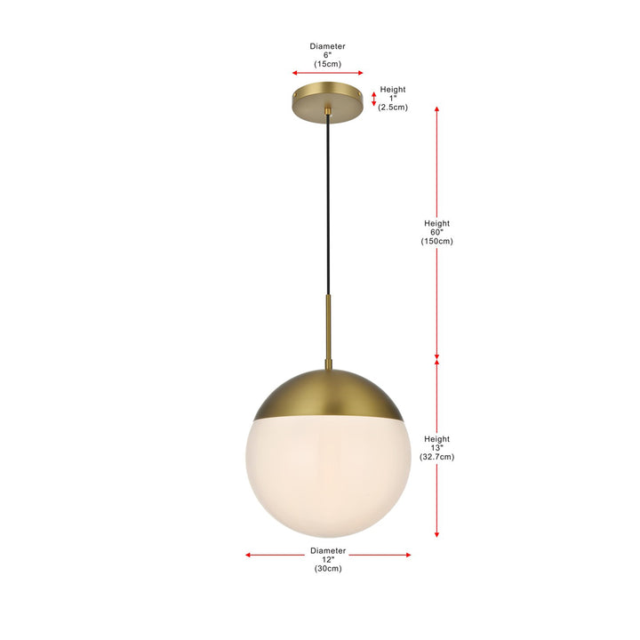 12 Inch Pendant Frosted White Shade In Satin Gold - View 6 - Joshua Marshal