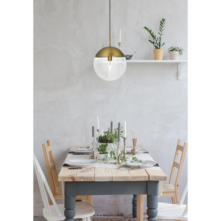 12 Inch Pendant Clear Shade In Chrome - View 2 - Joshua Marshal