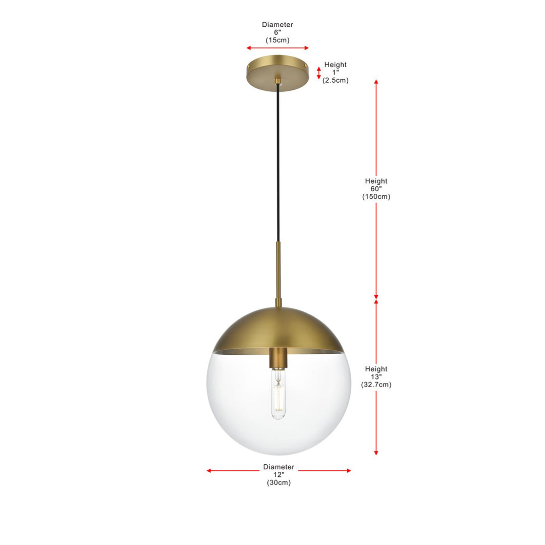 12 Inch Pendant Clear Shade In Chrome - View 6 - Joshua Marshal