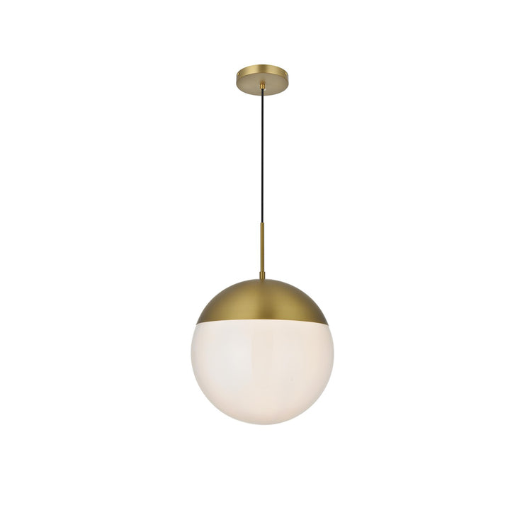 14 Inch Pendant Frosted White Shade In Satin Gold - View 3 - Joshua Marshal