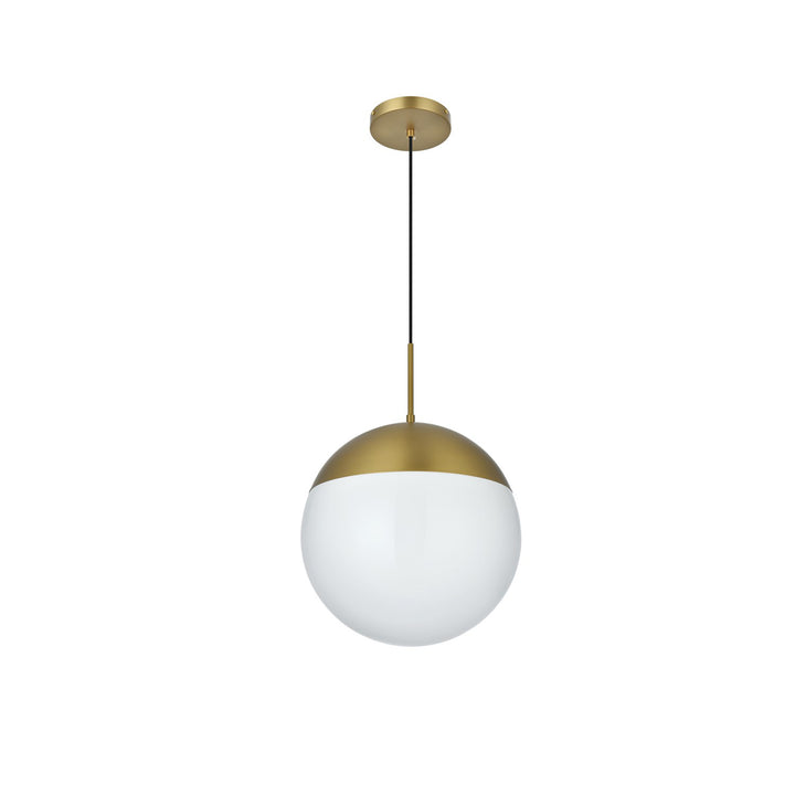 14 Inch Pendant Frosted White Shade In Satin Gold - View 4 - Joshua Marshal
