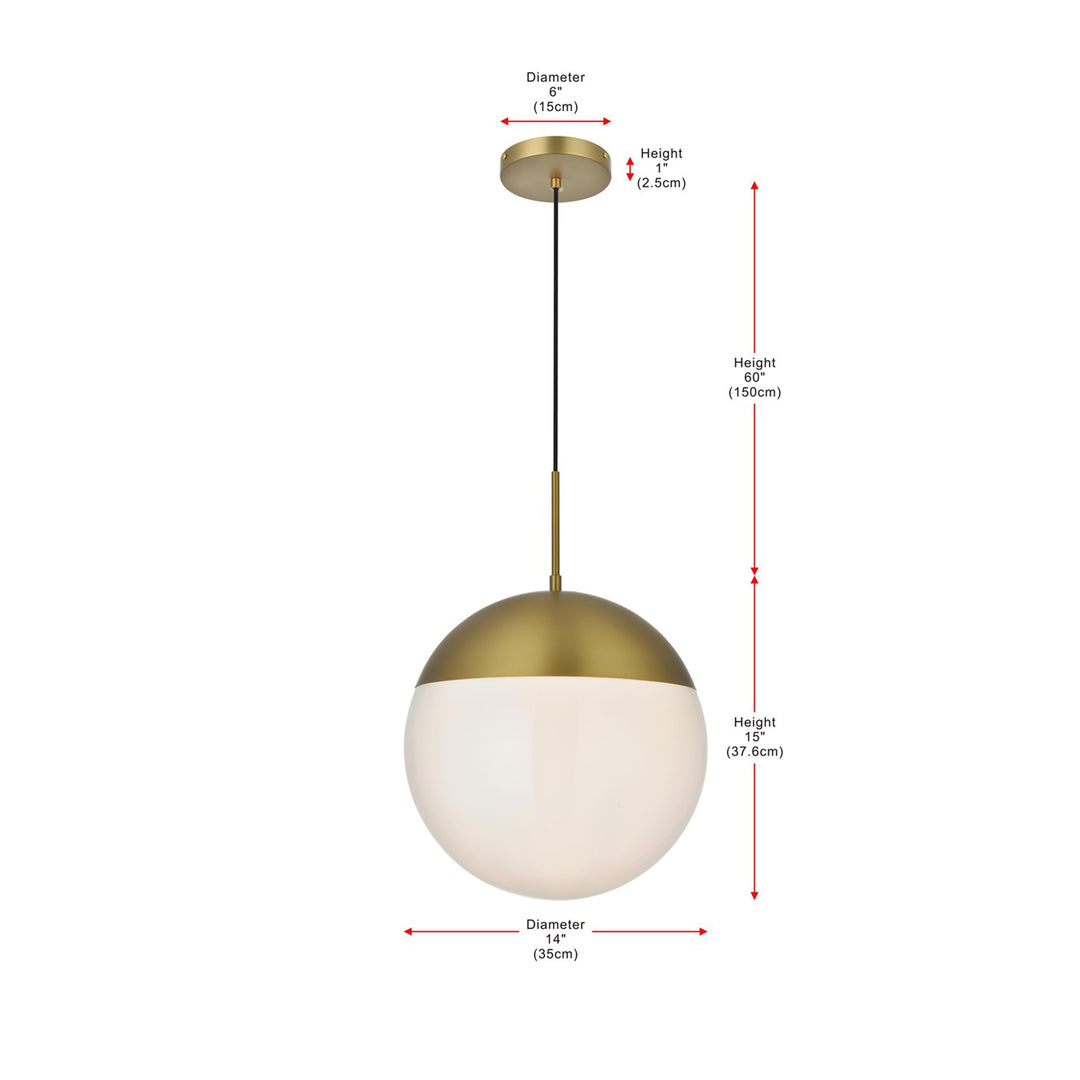 14 Inch Pendant Frosted White Shade In Satin Gold - View 6 - Joshua Marshal
