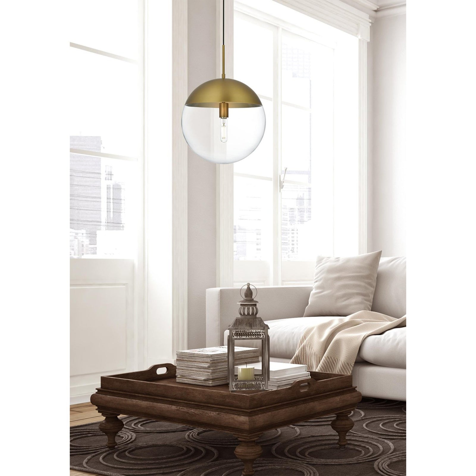 14 Inch Pendant Clear Shade In Chrome - View 2 - Joshua Marshal