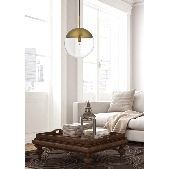 14 Inch Pendant Clear Shade In Chrome - View 2 - Joshua Marshal