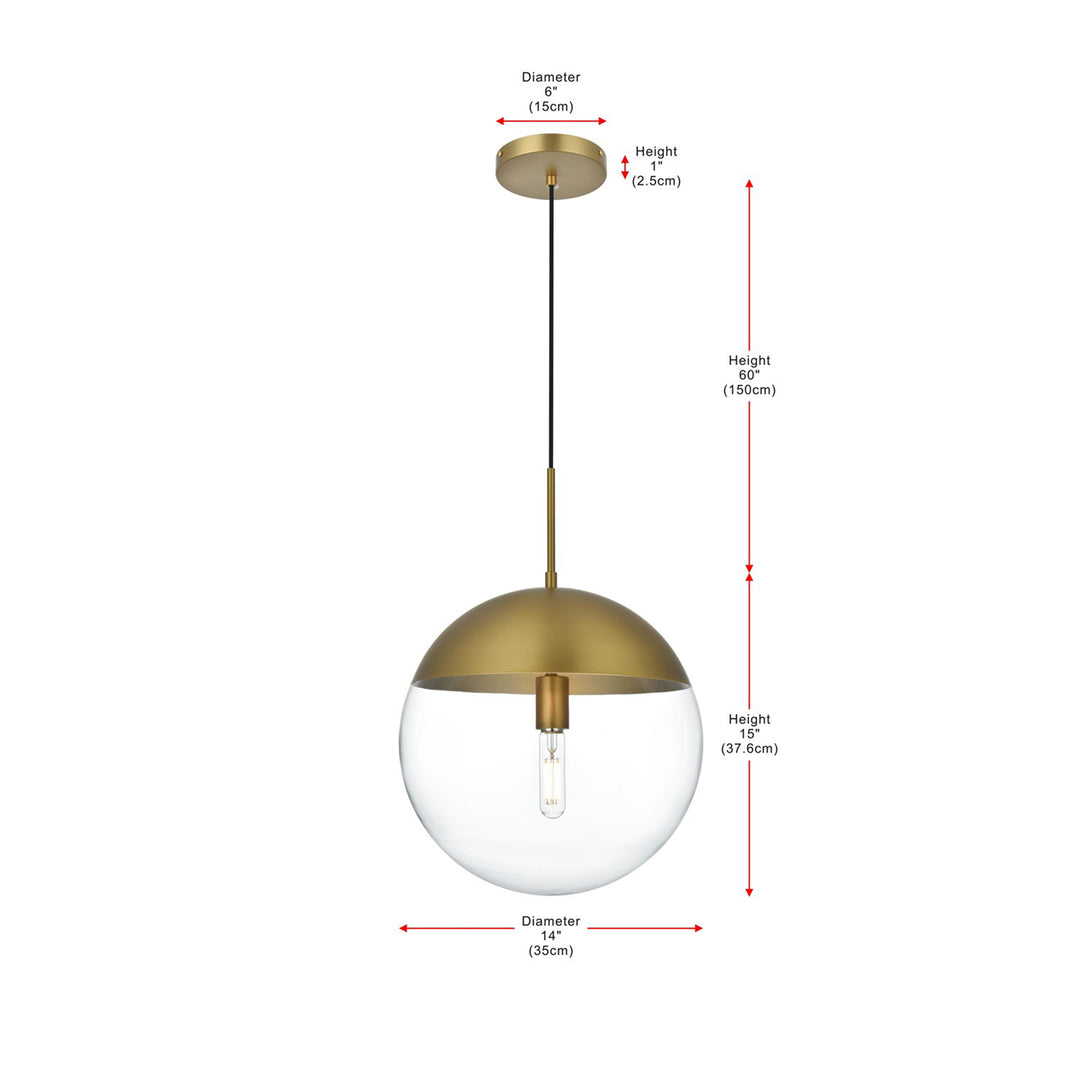 14 Inch Pendant Clear Shade In Chrome - View 6 - Joshua Marshal