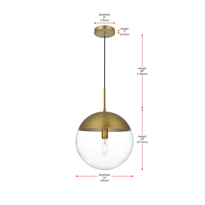 14 Inch Pendant Clear Shade In Chrome - View 6 - Joshua Marshal