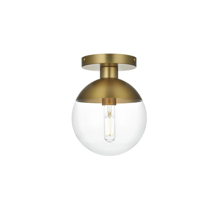 8 Inch Flush Mount Clear Shade In Chrome - View 3 - Joshua Marshal