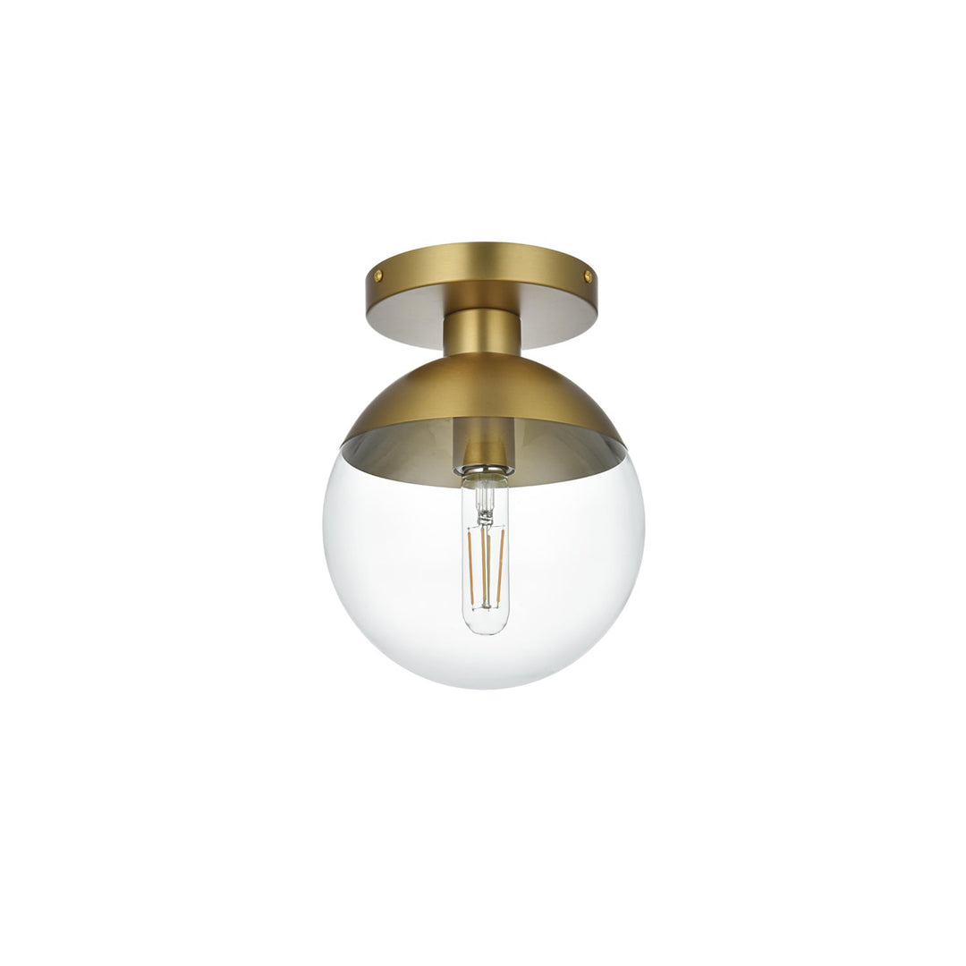 8 Inch Flush Mount Clear Shade In Chrome - View 4 - Joshua Marshal