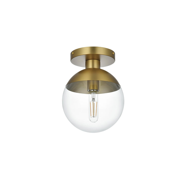 8 Inch Flush Mount Clear Shade In Chrome - View 4 - Joshua Marshal