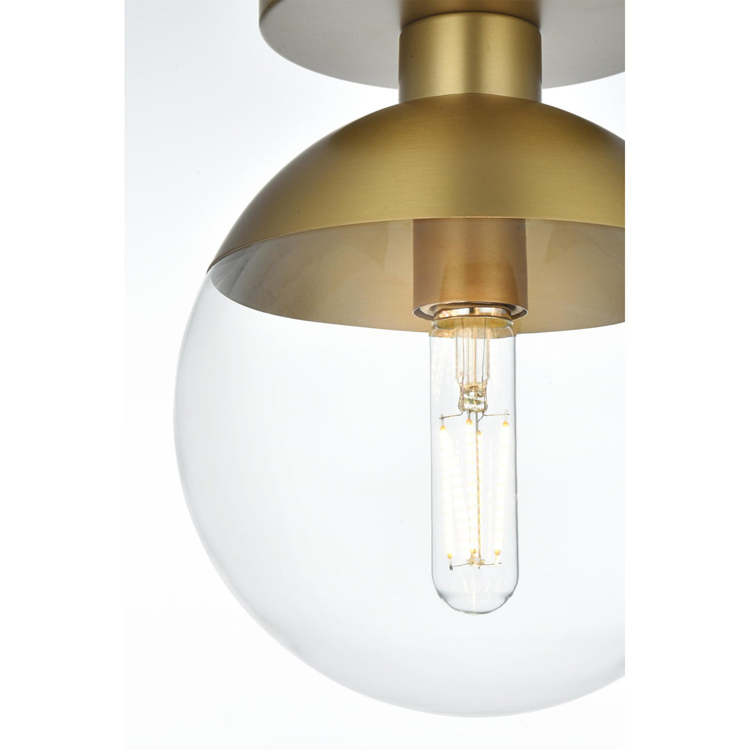 8 Inch Flush Mount Clear Shade In Chrome - View 5 - Joshua Marshal