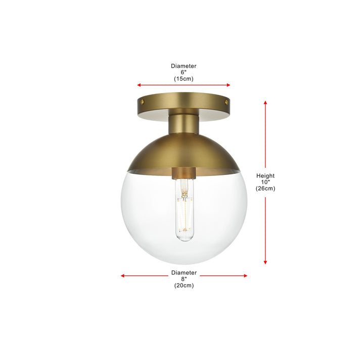 8 Inch Flush Mount Clear Shade In Chrome - View 6 - Joshua Marshal