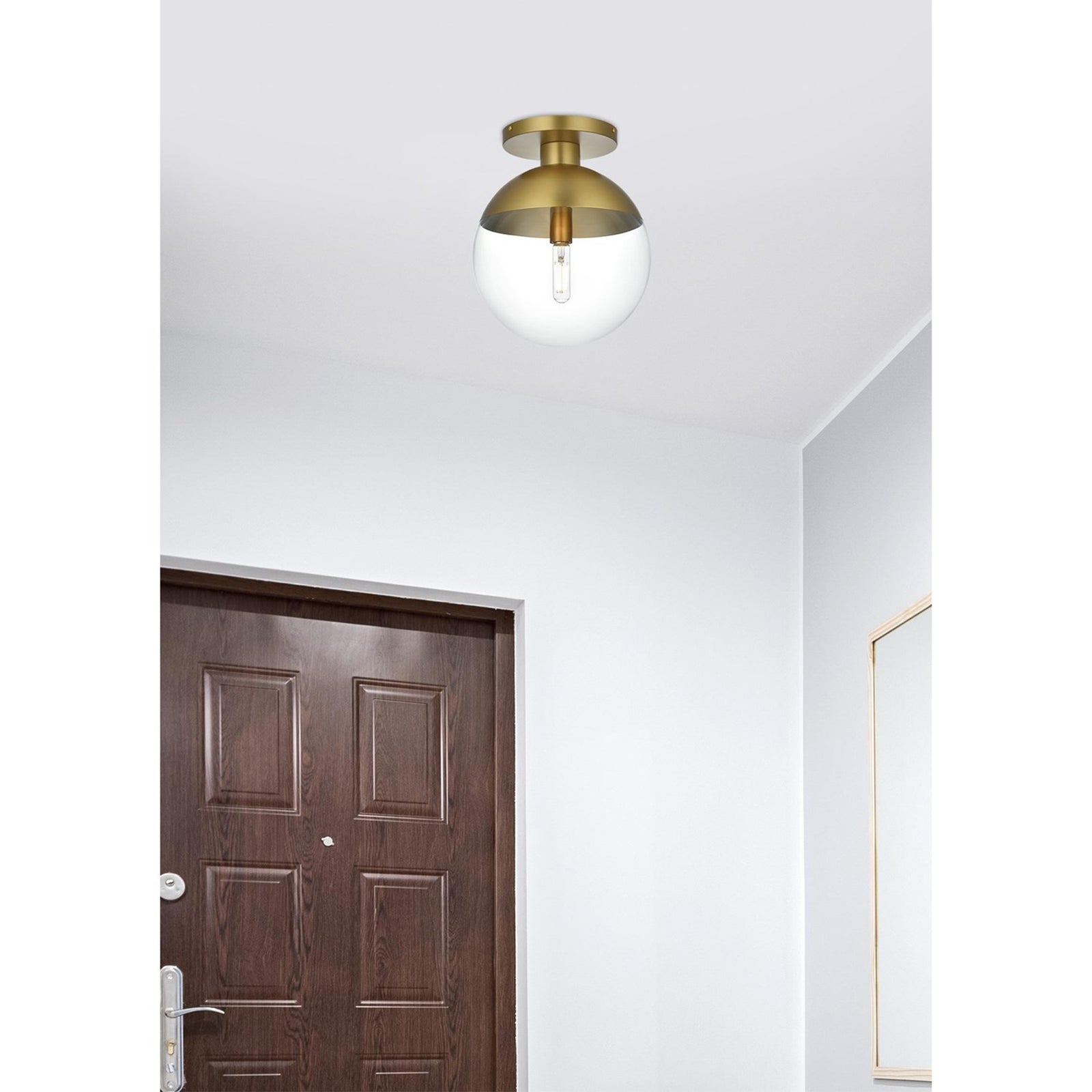 12 Inch Flush Mount Clear Shade In Chrome - View 2 - Joshua Marshal