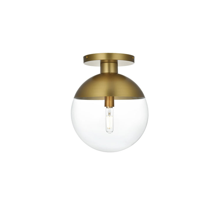 12 Inch Flush Mount Clear Shade In Chrome - View 3 - Joshua Marshal