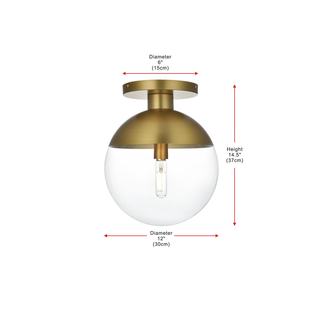 12 Inch Flush Mount Clear Shade In Chrome - View 6 - Joshua Marshal